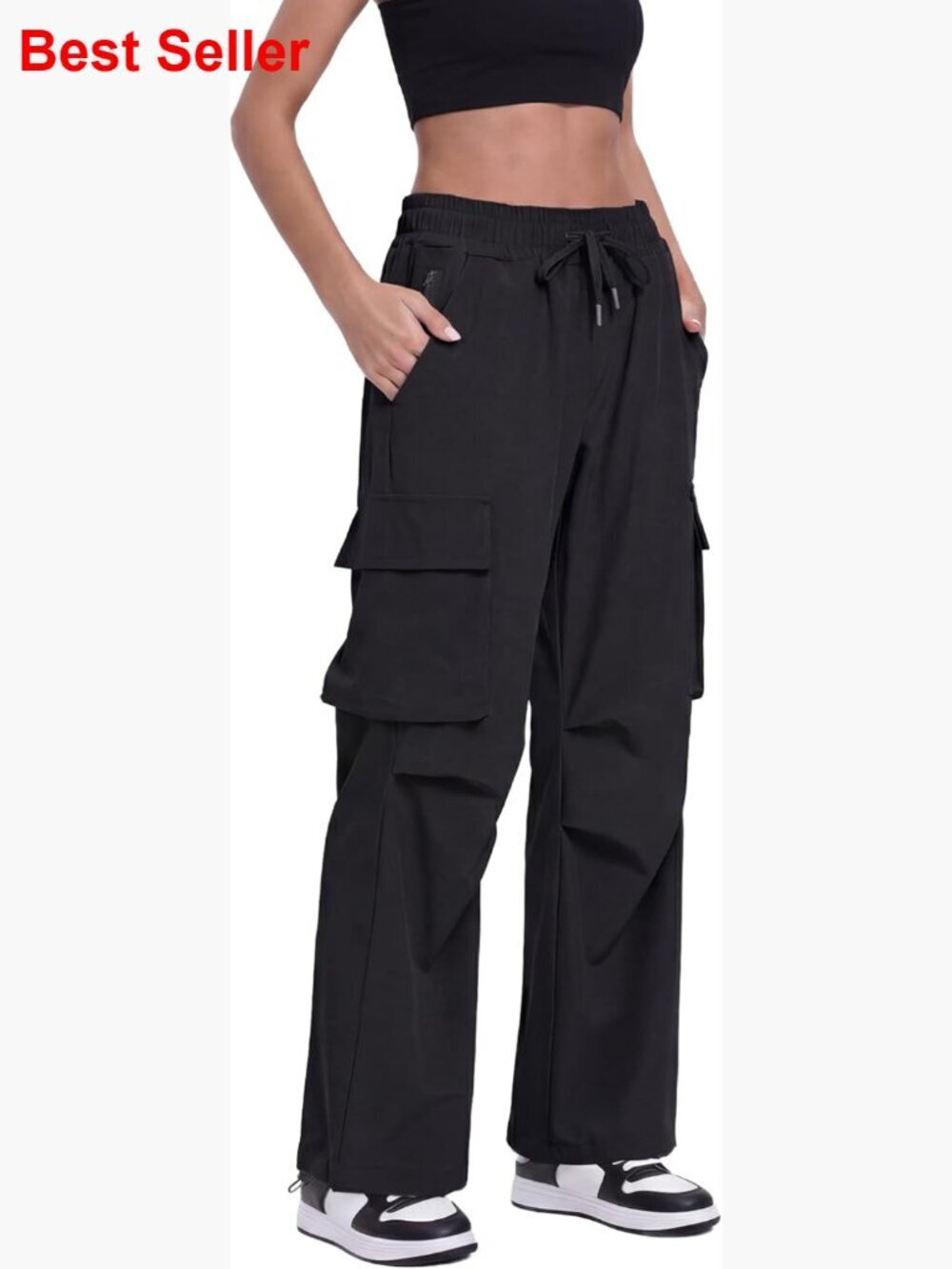 Water-Resistant Quick-Dry Cargo Hiking Pants with Zipper Pockets